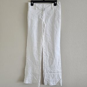 Ann Taylor Loft White Linen Pants